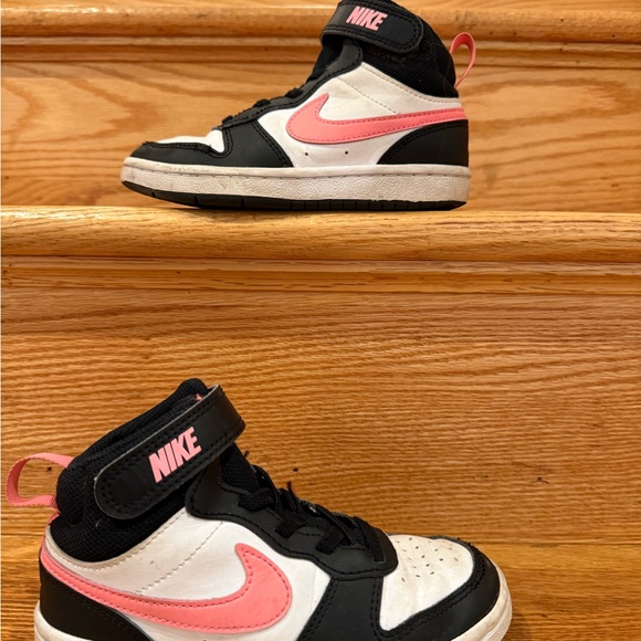 Nike Court Black and Pink Mid top Sneakers with Velcro closure - Picture 7 of 13